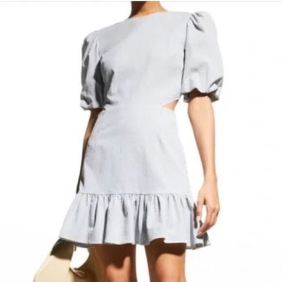 NWT Veronica Beard Iker Stripe Cotton-Blend Mini Dress Blue/White Size 6 - Picture 13 of 16